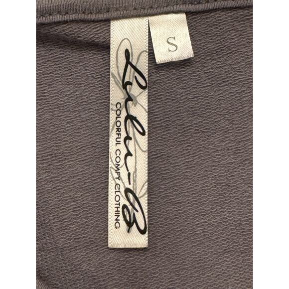 Lulu B Top Shirt Sz S Purple Gray Knit Lagenlook Buttons Tunic Minimalist - Picture 5 of 8